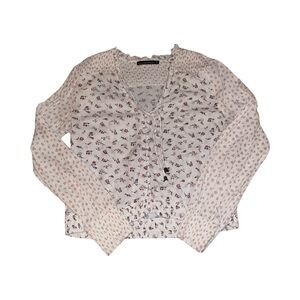 Abercrombie & Fitch Floral Blouse - White and Pink